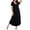 Black, variant on Long Nightgowns for Women House Dress Plus Size Sleepwear Pleated Full Length Loungwear