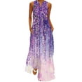 thumbnail image 2 of DTBPRQ Women's Summer Dress Casual V Neck Twist Knot Front Sleeveless Maxi Dress Summer Beach High Waist Tank Ankle Length Dresses With Pockets 2 of 10