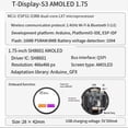 thumbnail image 5 of Placa de Desarrollo T-Display-S3 ESP32-S3, AMOLED de 1,75 Pulgadas, WiFi, Bluetooth, 16 MB de Memoria Flash, 8 MB de PSRAM, 5 of 5