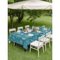 thumbnail image 3 of Outdoor Tablecloth with Umbrella Hole and Zipper, Teal Snowflake Christmas Rectangle Table Cloth 54x80 Inch Waterproof Tablecloth, Xmas Snowflake Picnic Table Cover for Patio Camping, 3 of 7