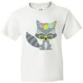 thumbnail image 3 of Inktastic Hipster Raccoon, Raccoon with Glasses, Flowers Youth T-Shirt, 3 of 5