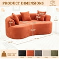 thumbnail image 3 of Timbernest 67" Boneless Cloud Sofa, Curved Sofa With Deep Seat, Modern Chenille Modular Sofa for Small Space, Orange, 3 of 11