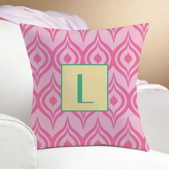 Personalized Pink Ikat Pillow