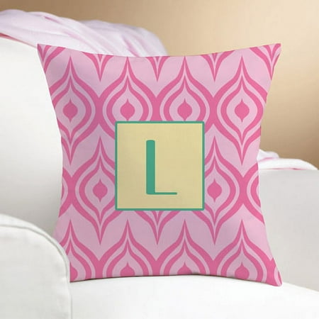 Personalized Pink Ikat Pillow