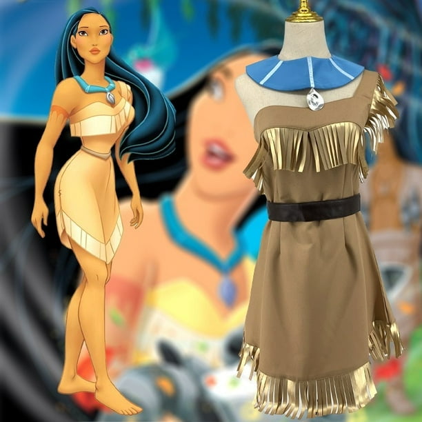 Disney Pocahontas princesa Anime Cosplay disfraz adulto estilo indio disfraz conjunto nueva nina Halloween carnaval Cosplay vestido conjuntovestidoSG Deng Xun unisex Bodega Aurrera en linea