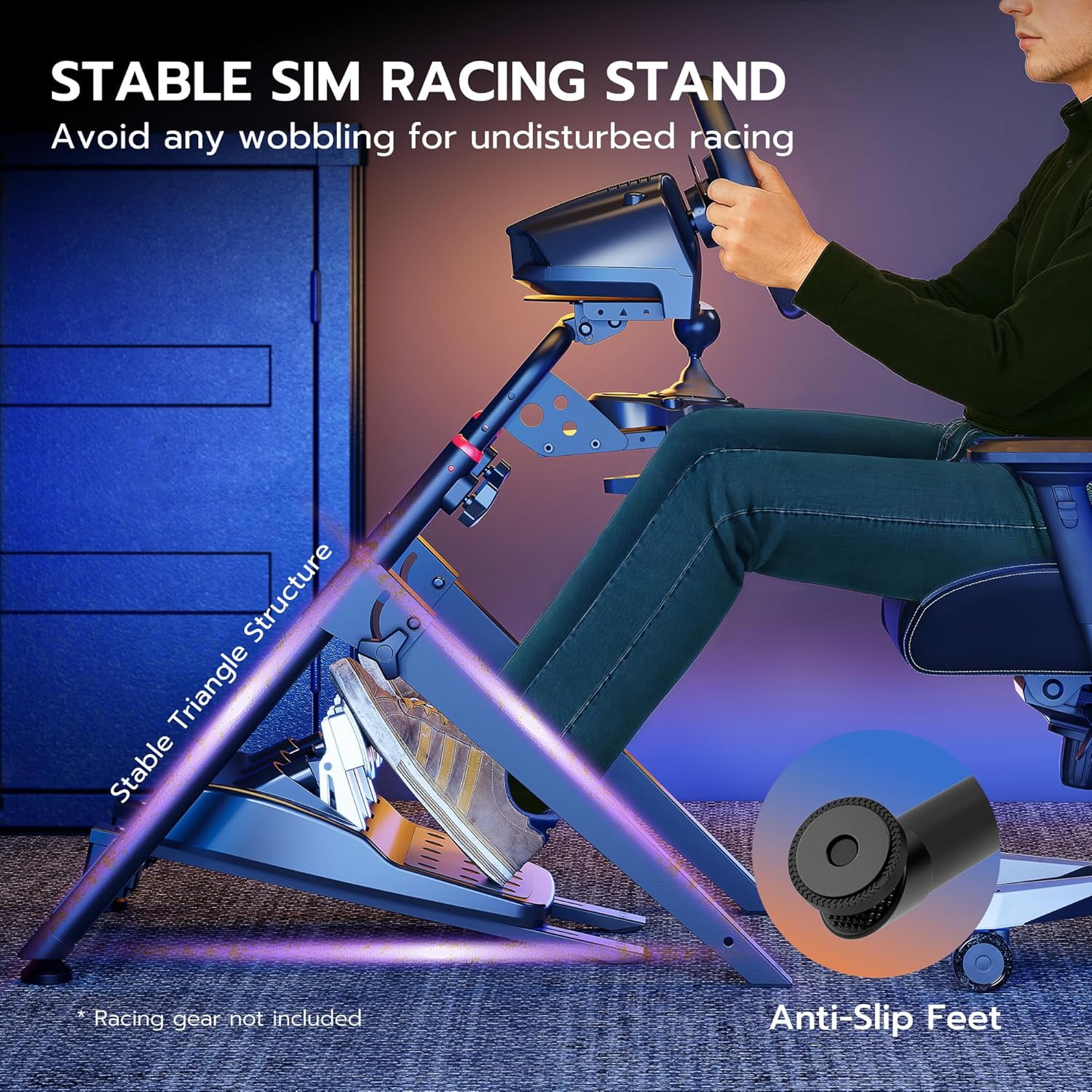 ARES WING Foldable Sim Racing Wheel Stand, Universal Racing Simulator Cockpit for PS5 PS4 Xbox PC, Adjustable Formula & GT Wheel Stand Compatible with Fanatec Thrustmaster Logitech Moza