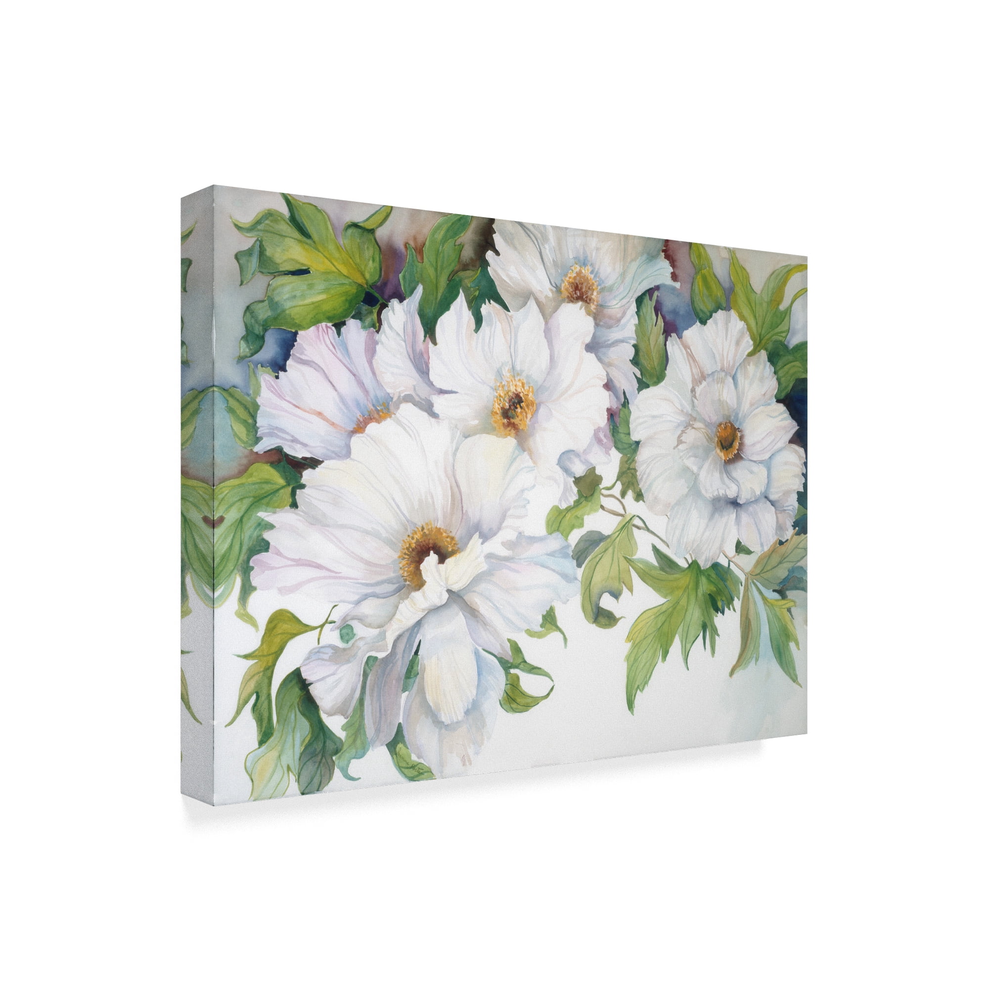 Trademark Fine Art 'White Peonies' Canvas Art by Joanne Porter