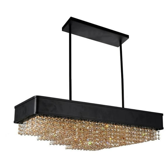 CWI Lighting Medina10 Light Drum Shade Metal Chandelier in Black