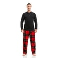 thumbnail image 1 of 2 Piece Mens Microfleece Pajama Sets – Ultra Soft PJ Pants with Henley Shirt, 1 of 6