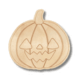thumbnail image 2 of Unfinished Wood Etched Spooky Jack o' Lantern Shape 18" / 1/4", 2 of 2