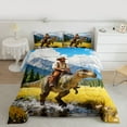thumbnail image 2 of Feelyou Western Cowboy Queen Comforter Set, Wildlife Dinosaur Bedding Comforter Set, 3pcs, 2 of 8