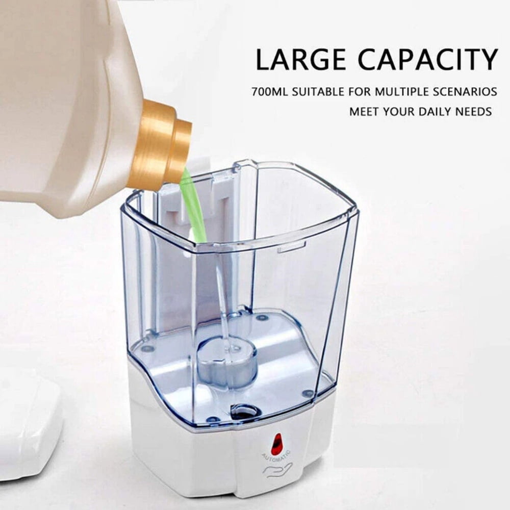 2 Pack Automatic Soap Dispenser 23.7 oz / 700 ml, Wall Mounted Touchless Sensor Soap Dispenser for Bathroom, Kitchen, Office and Commercial Use