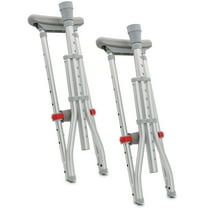 DMI Universal Aluminum Crutches, Fits 4'6"–6'6", 300 lb Capacity, Adjustable Underarm Walking Aid for Youth and Adults, Slip‑Resistant Tips