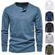 thumbnail image 5 of Men Solid Color Pullover O Neck Long Sleeve Henley Shirt Casual Loose Top Autumn, 5 of 8