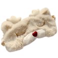 thumbnail image 1 of Sleeping Mask Cartoon Plush Bear Rabbit Elk Eye Cover Blindfold Sleep Mask, 1 of 7