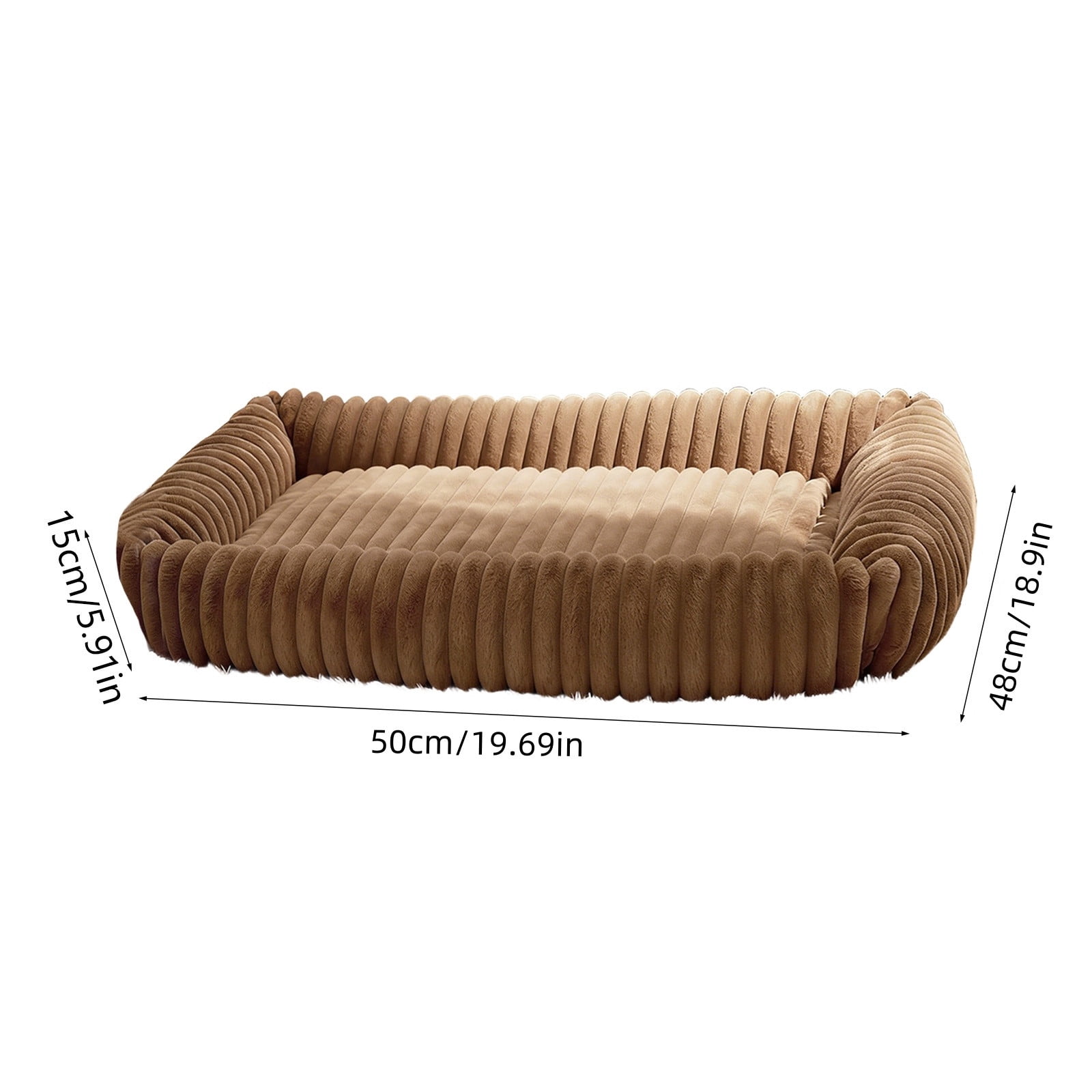 Orthopedic Dog Bed Plush Pet Sofa Bed Warm Crate Pad, Cozy Dog Cat Bed for Small Medium Large Dogs, Thick Cushion Washable Kennel Mat Non Slip Sleeping Bed Durable Comfort