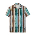 thumbnail image 1 of Camisa hawaiana manga corta botones Azul Marrón T M, 1 of 6