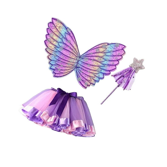 Fairy And Children Skirts Angel Costume Fairy Birthdays Of For Girl Kids Fairy Sponge Skirts Wing Costume For Durability Comfort Purple