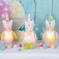 thumbnail image 2 of GPU Gnomo de Pascua, decoración hecha a mano, conejito de primavera, luz Led, Tomte sueco, adorno de felpa para vacaciones, figuras de conejo, 2 of 5