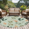thumbnail image 4 of Spring Leaves Round Area Rug 7Ft Washable Circle Rugs for Dorm Laundry Room, Pink Flowers Pastoral Botanical Green Non-Slip Carpet Floor Mats Indoor Outdoor Carpet Runner Aesthetic Home Decor, 4 of 8
