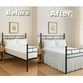 thumbnail image 6 of Ruffled Bed Skirt Split Corners with Platform, Tailored Fit Hotel Quality Wrinkle Free Ultra-Soft Microfiber Dust Ruffle, Upto 16 Inch Drop, Queen, Ivory, 6 of 7