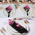 thumbnail image 2 of Pink Rose Cloth Napkins, Vintage Abstract Garden Flower Floral Black Washable and Reusable Dinner Napkins Set of 4, Table Napkin for Kitchen Party Birthday Wedding Hotel Housewarming 20"x20", 2 of 8