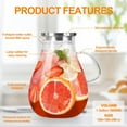 thumbnail image 2 of Glass Pitcher with Lid,1 Gallon Glass Water Pitcher Hot/Cold Water Jug, Juice and Iced Tea Beverage Carafe with Lid (Extra-Wide Mouth), 2 of 8