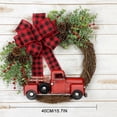 thumbnail image 2 of Vintage Buffalo Check Truck Wreath for Christmas, Rustic Simple Decor, Farmhouse Christmas Door Wreaths for Front Door, 2 of 4
