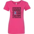 thumbnail image 3 of Inktastic ALS Awareness Strength Courage Support Women's T-Shirt, 3 of 5