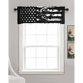 thumbnail image 3 of Independence Day Linen Curtain Valance for Bedroom/Bathroom/Kitchen/Office/Living/Dining Room Window,Black Stripes Star Eagle Graffiti Art Rod Pocket Topper Decorative Cafe Drapes Panel 54"x18", 3 of 6