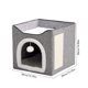 thumbnail image 3 of 1Pcs Large Capacity Semi-Closed Cat Litter Box with Removable Scratching Board 15.35x15.35x14.96" Winter Warm Pet Cottage in Grey Blue 3-in-1 Versatile Design with Roomy Interior Space JASKFLY, 3 of 9
