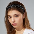 thumbnail image 3 of Unique Bargains Bling Padded Hairband Sparkle Faux Crystal Headbands Black, 3 of 7
