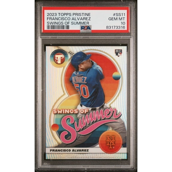Graded 2023 Topps Pristine Francisco Alvarez #SS11 Swings of Summer Rookie RC Baseball Card PSA 10 Gem Mint