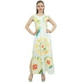 thumbnail image 3 of Bimba Women's Printed Casual Rayon Sleeveless V-Neck Beach Wear A-line Dress - 4, 3 of 4