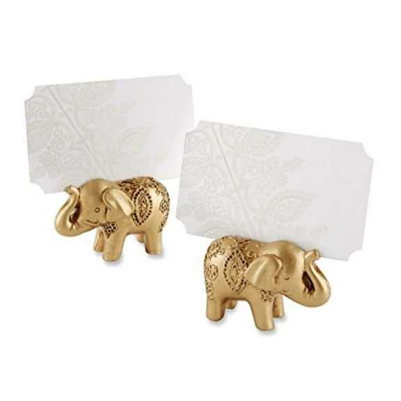 Kate Aspen 25244GD Lucky Elephant Place Card Holders, Gold - Set of 6
