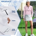 thumbnail image 5 of Garronmavis Women's Golf Long Sleeve Tennis 1/4 Zip Collar Shirt Workout Sports Workout Tops, Pink Golf Balls, Size M, 5 of 7