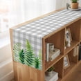 thumbnail image 6 of Table Runners 120 Inches Long Dress Scarves, Spring Leaves Farmhouse Coffee/Dining/Kitchen Table Runner for Living Room, Pastoral Garden Botanical Gray Plaid 13x120 Inch, 6 of 9