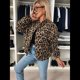 thumbnail image 4 of Abrigo de Lana con Estampado de Leopardo para Mujer, Chaqueta con Cuello Alto y Botones, con Bolsillos Estampado de Leopardo M, 4 of 10