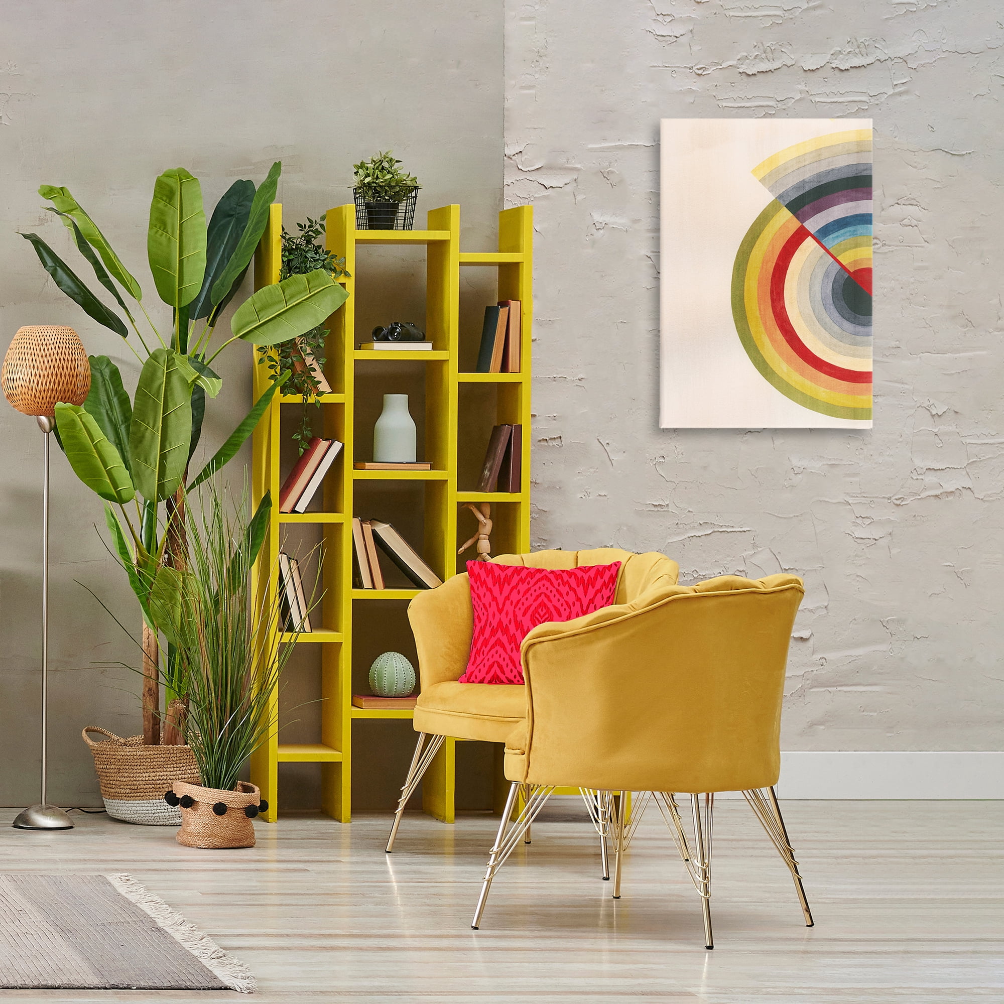 Stupell Industries Round Alternating Stripes Abstract Painting Wrapped Canvas Art Print Wall Art, 20 x 30