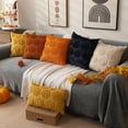 thumbnail image 5 of Fall Pillow Covers 12x20 Set of 2 Fall Decorations Yellow Pumpkin Throw Pillow Cases Soft Plush Faux Fur Wool Couch Cushion Case for Chair Sofa Bedroom Living Room Home Decor PTK012F12, 5 of 10