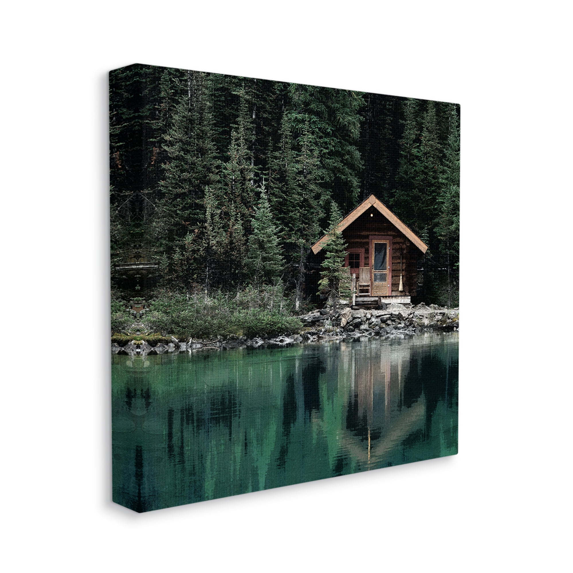Stupell Industries Woodland Cabin Reflection Landscape Photography Gallery Wrapped Canvas Art Print Wall Art, 36 x 36