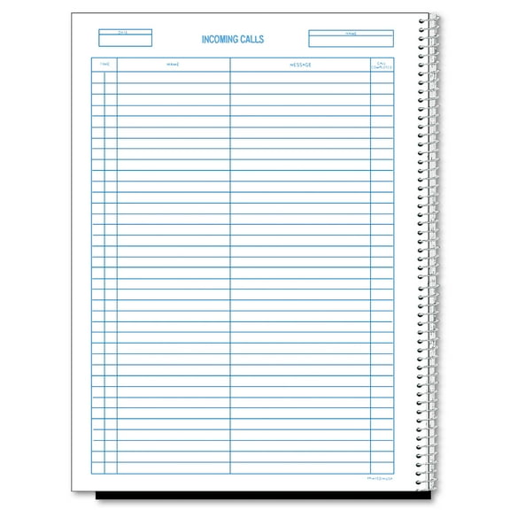 Rediform, RED50111, Incoming/Outgoing Call Register Book, 1 Each, White