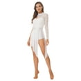 thumbnail image 2 of YONGHS Robe de Danse Lyrique pour Femmes, Dentelle Florale, Patchwork, une Épaule, Justaucorps Fluide, Blanc, P, 2 of 7