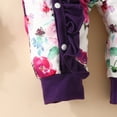 thumbnail image 5 of XDZJLR Baby Girl Romper Long Sleeve Floral Prints Pullover Jumpsuit Clothes Red 0-3 Months, 5 of 6