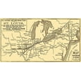 thumbnail image 2 of Unknown 14x10 Black Ornate Wood Framed with Double Matting Museum Art Print Titled - Toledo, Wabash and Gt Western Railroad Line 1859, 2 of 4