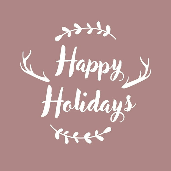 Vinyl Wall Art Decal - Happy Holidays - 20" x 22" - Winter Christmas Seasonal Holiday Decoration Sticker - Indoor Outdoor Home Office Wall Door Window Bedroom Workplace Decals (20" x 22", Black)