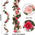thumbnail image 6 of 2 Pack 69/45 Heads Artificial Rose Vine Flowers Garlands Decorations Garden Craft Rose Ivy Plants for Wedding Arch Arrangement, Artificial Flowers Fake Rose Vine Garland Plants Hanging Rose, 6 of 9