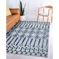 thumbnail image 6 of Leick Home Cusp Round Gray with Blue Indoor/Outdoor Area Rugs, 5'3", 6 of 7