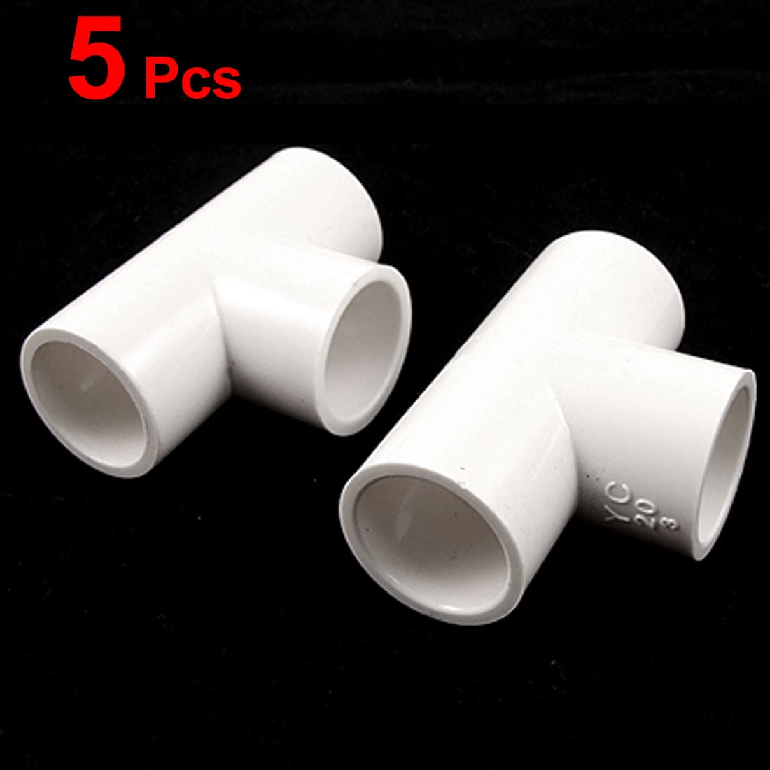 5 Pcs PVC Pipe Slip Fitting 3 Ways Equal Tee Connectors 20mm x 20mm x