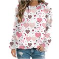 thumbnail image 1 of Chandails à Capuchon de Mode pour Femmes 2023 Col Rond Imprimé Manches Longues Hauts Imprimés Blouse Régulière 50 % de Rabais Liquidation Costumes Halloween/noël, 1 of 4